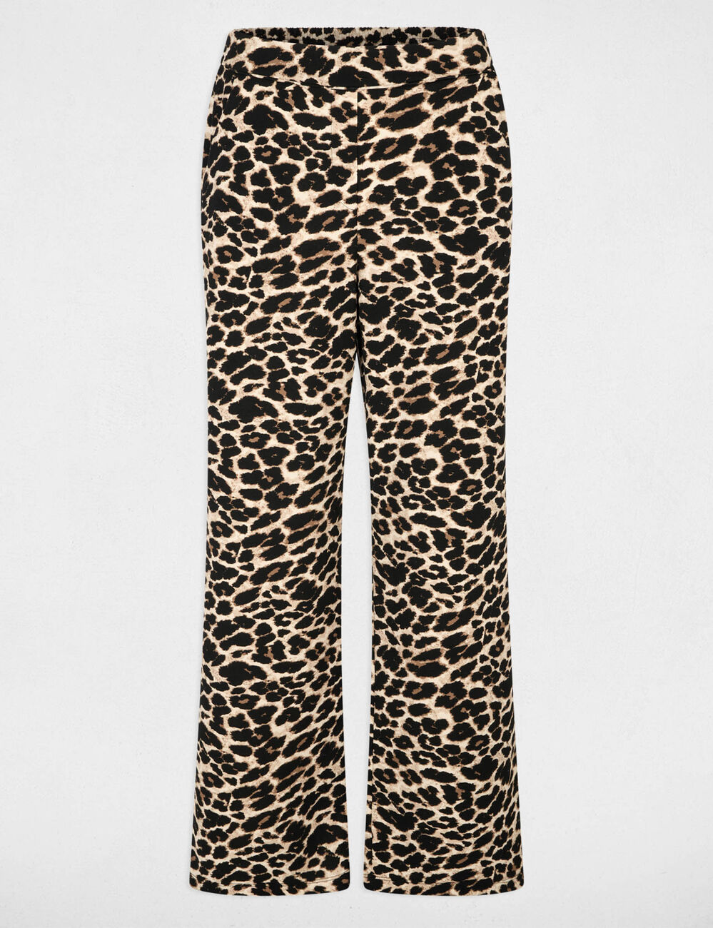 Pantalon droit imprim&eacute; multicolore femme