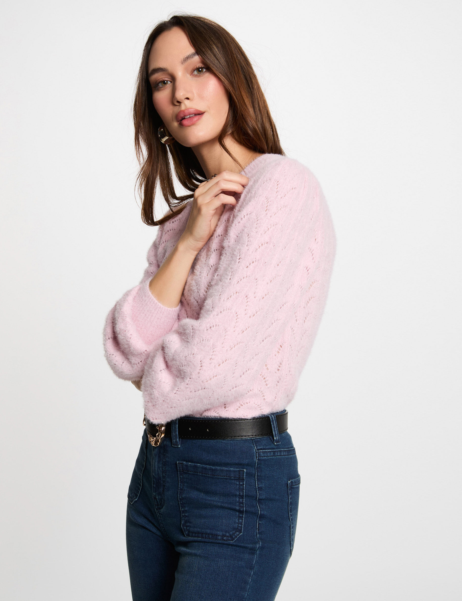 Pull col rond ajouré - Morgan - Modalova