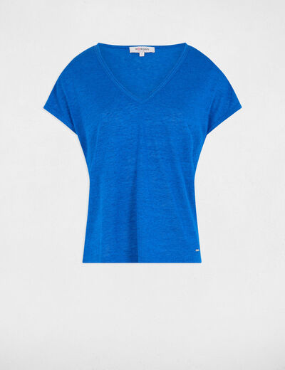 T-shirt manches courtes bleu electrique femme
