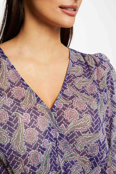 Blouse manches longues imprimée multico femme