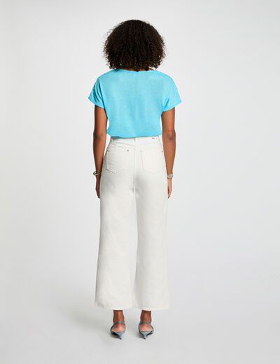 T-shirt manches courtes bleu ciel femme