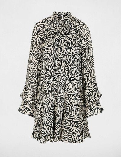 Robe courte pliss&eacute;e multicolore femme