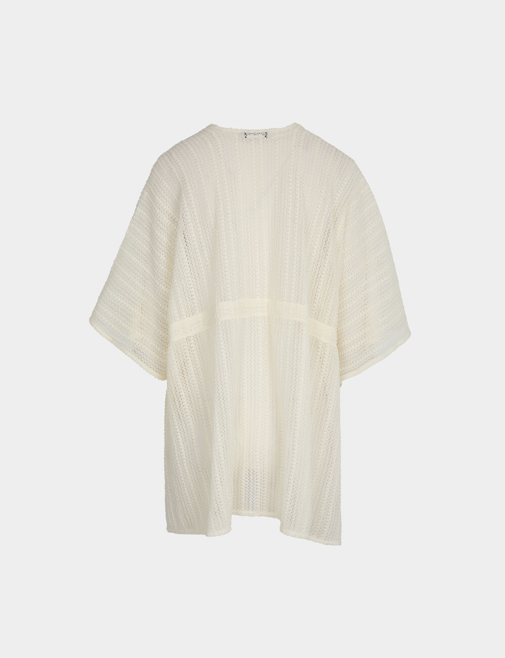 Poncho col v blanc femme