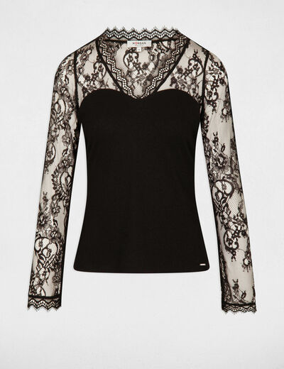 T-shirt manches longues noir femme