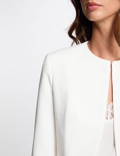 veste courte manches 34 blanc femme Veste courte manches 3/4 blanc femme