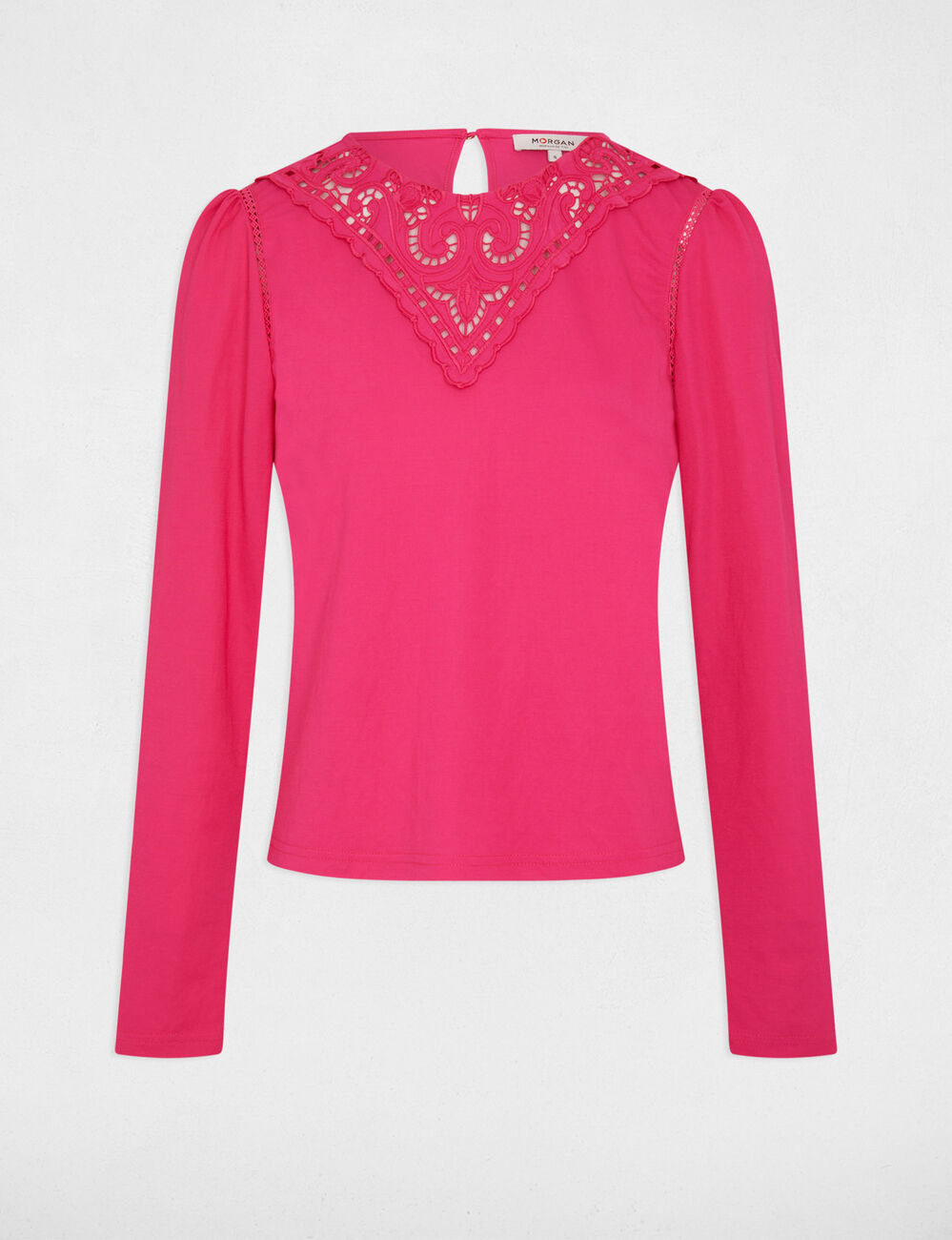 T-shirt manches longues rose moyen femme