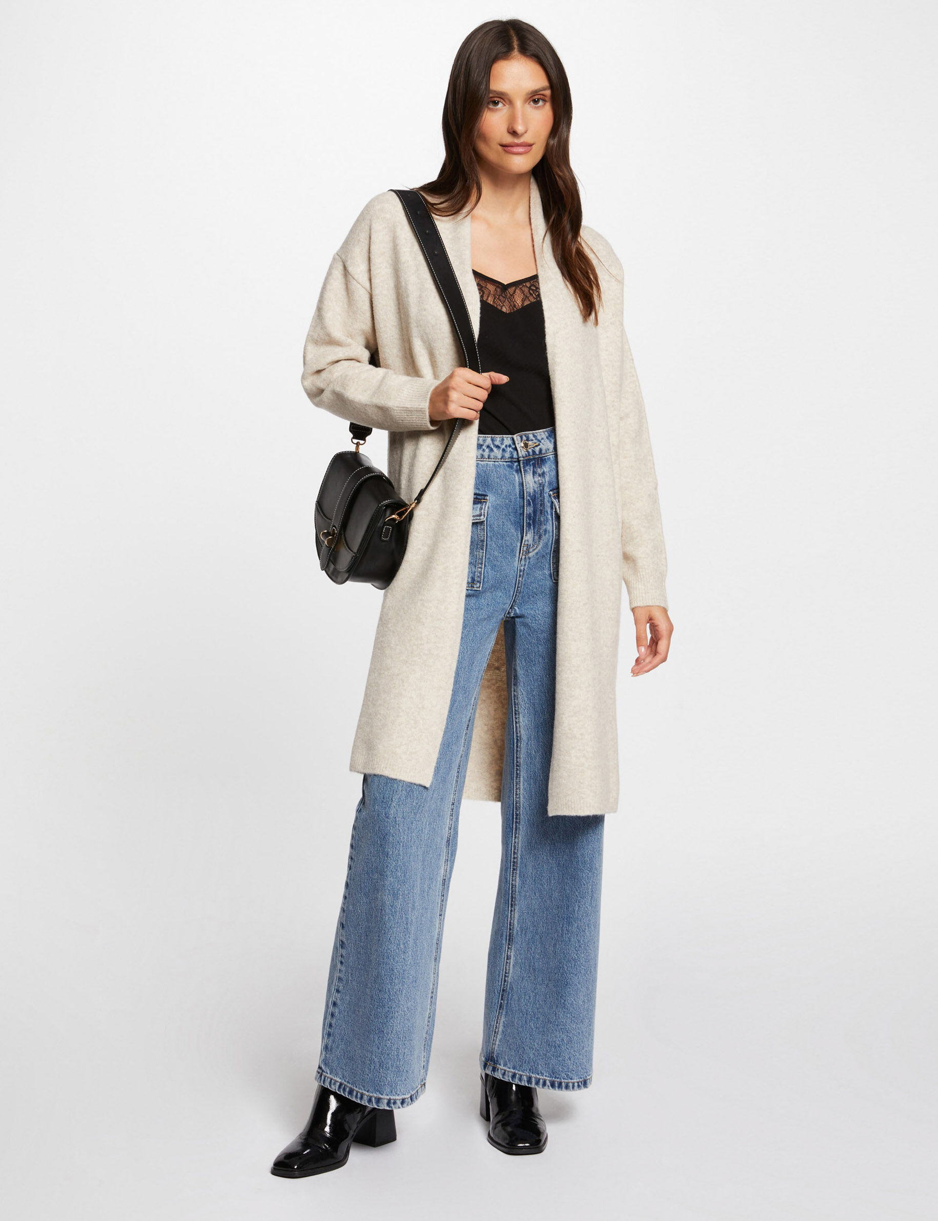 Gilet long manches longues femme - vue 3
