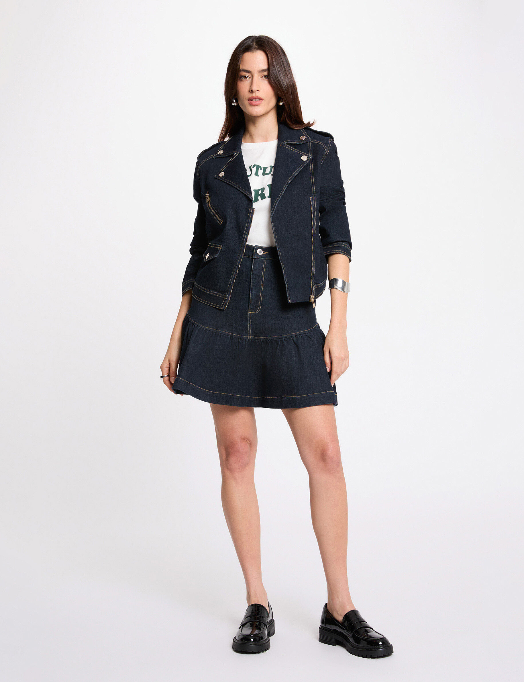 Veste jean oversize femme