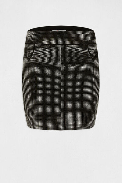 Jupe ajustée avec strass argente femme