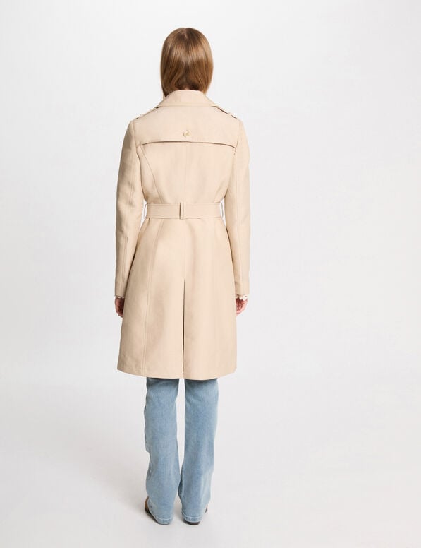 trench long ceinture sable femme Trench long ceinturé sable femme