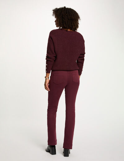 Pantalon bootcut prune femme