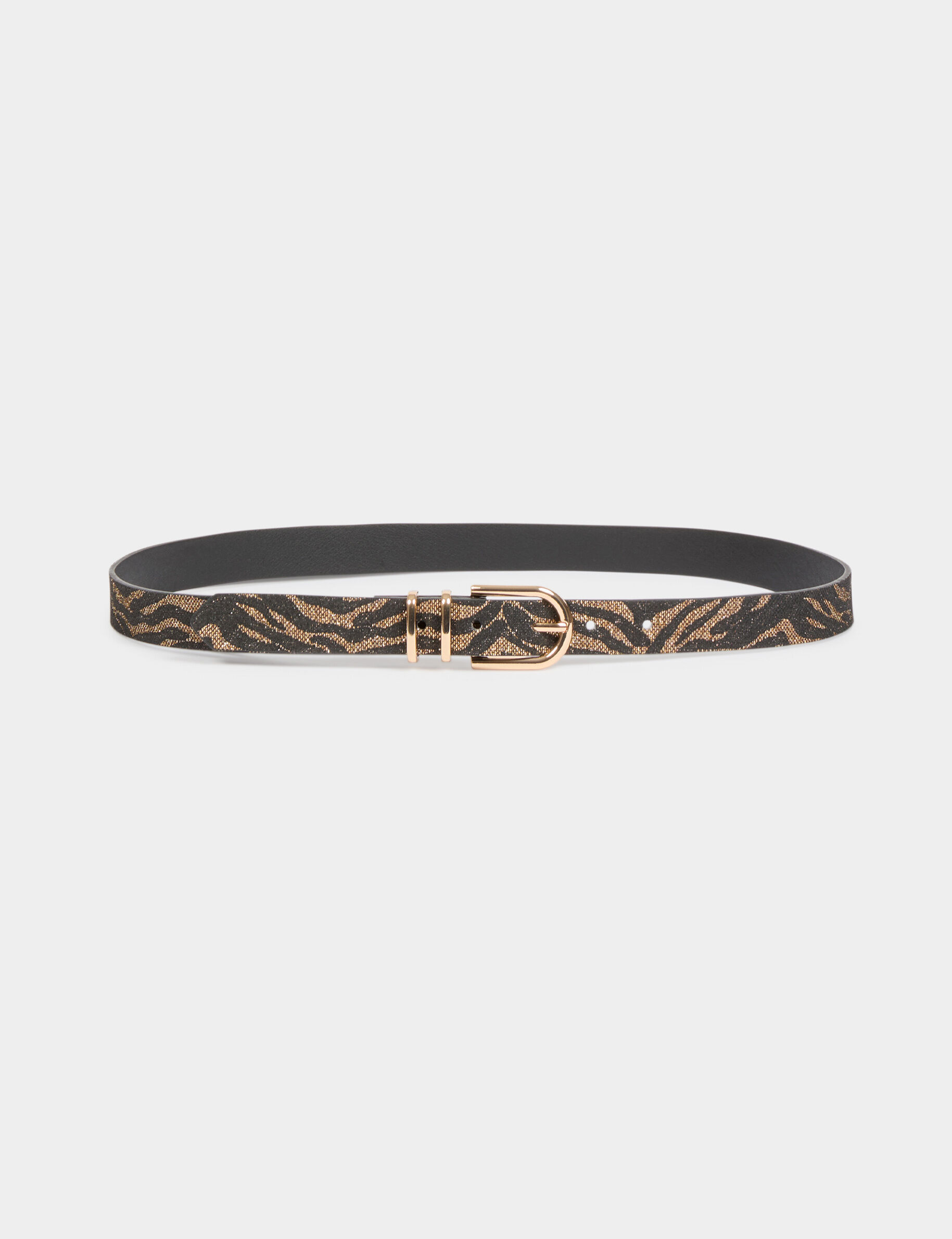 Ceinture fine zébrée femme