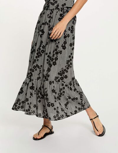 Jupe &agrave; &eacute;tages imprim&eacute;e multicolore femme