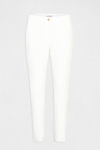 Pantalon city droit 7/8ème ecru femme
