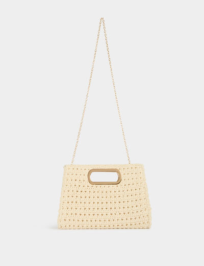 Pochette tricot ivoire femme