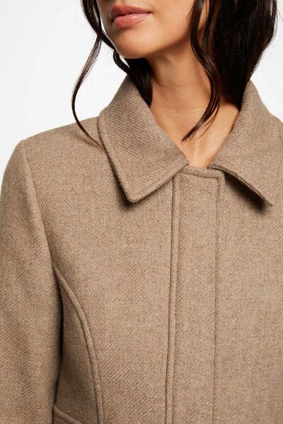 Manteau cintré zippé beige femme