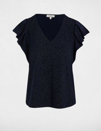 T-shirt manches courtes bleu marine femme