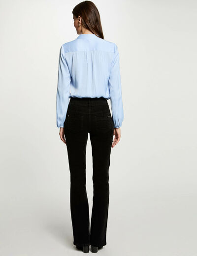 Pantalon ajusté velours noir femme