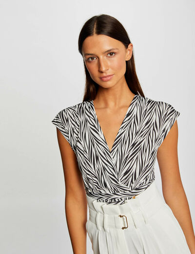 T-shirt manches courtes imprimé multico femme