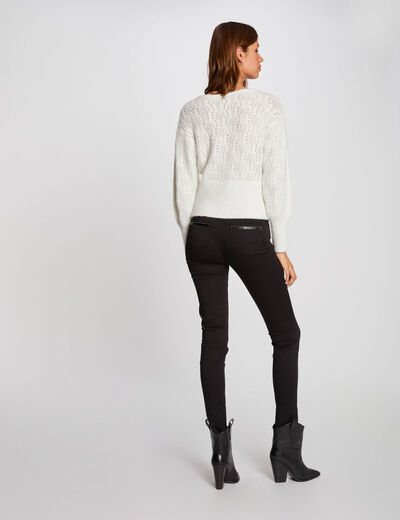 Pantalon slim satin noir femme