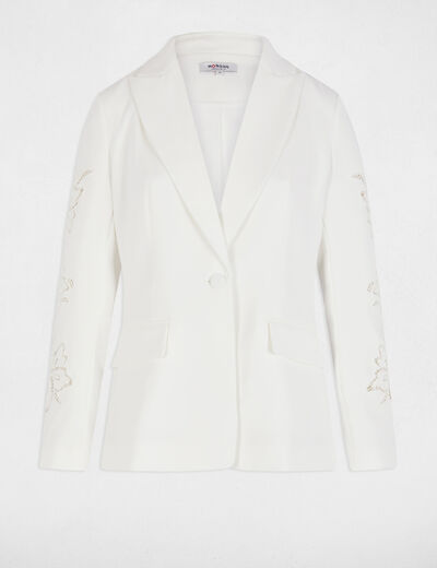 Blazer manches dentelle blanc femme