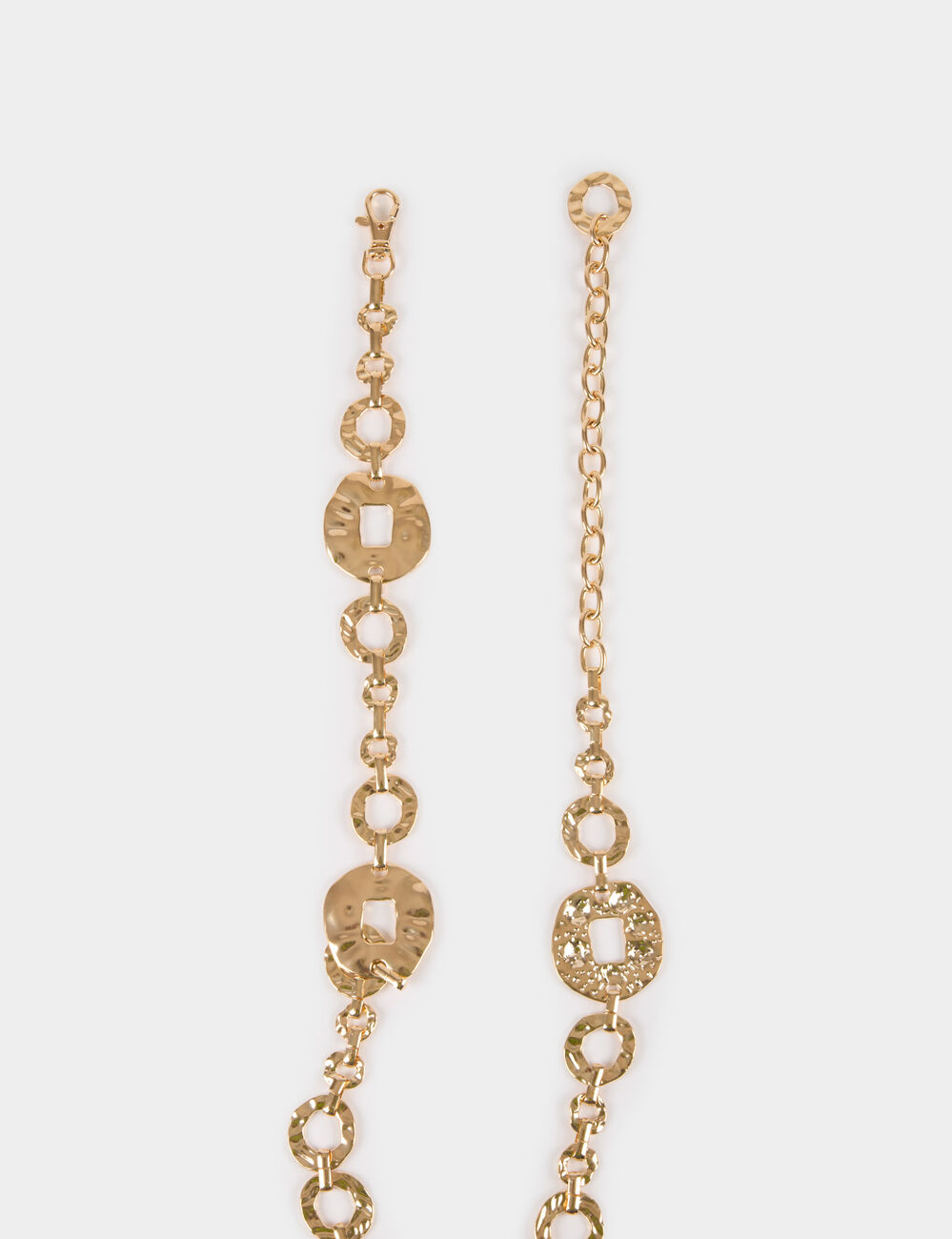 Ceinture chaîne martelée jaune or femme