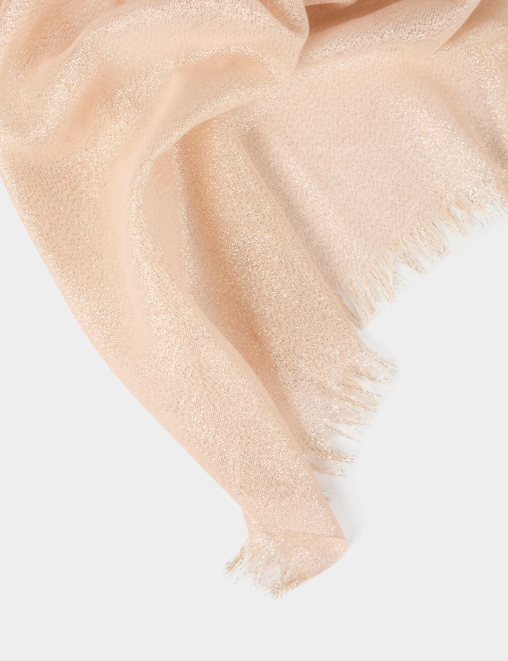 Foulard fils métallisés beige femme