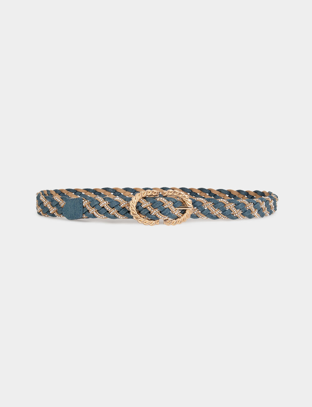 Ceinture en jean tressée denim stone femme