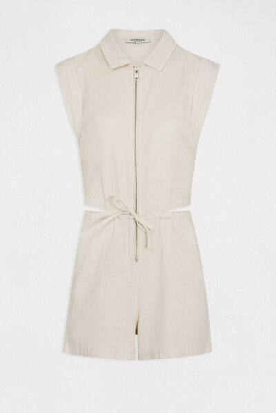 Combinaison droite avec ouvertures ecru moyen femme