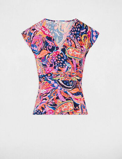 T-shirt manches courtes multicolore femme