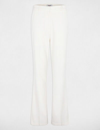 Pantalon large &agrave; fines rayures blanc femme