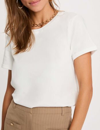 T-shirt manches courtes blanc femme