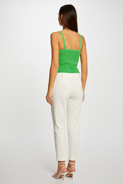 Débardeur pull avec ornements vert femme