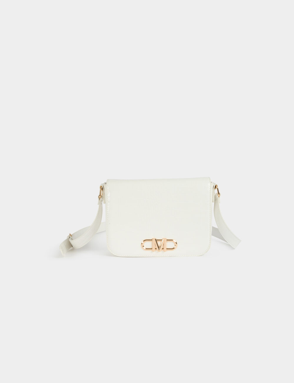Sac bandouli&egrave;re croco ivoire femme