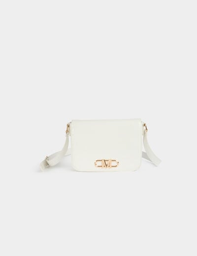 Sac bandouli&egrave;re croco ivoire femme