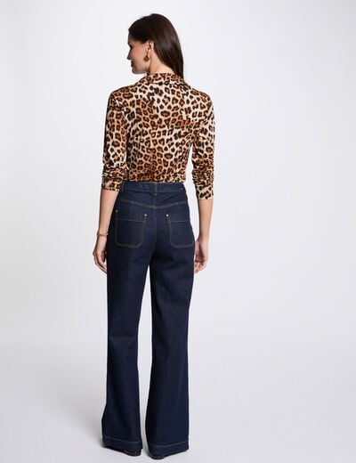 Top manches longues imprim&eacute; multicolore femme