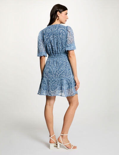 Robe courte cache coeur multicolore femme
