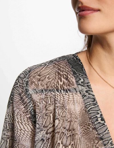 Chemise manches longues multicolore femme