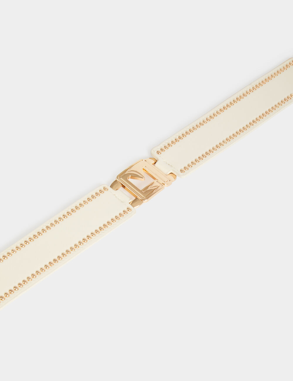 Ceinture élastiquée à clous ivoire femme