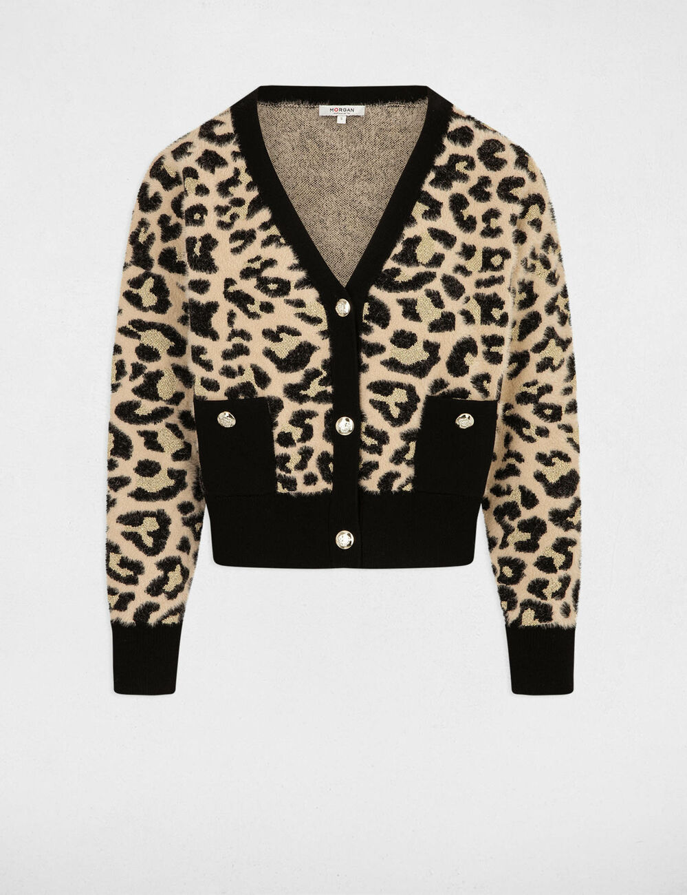Gilet manches longues imprim&eacute; multicolore femme