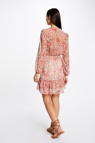 Robe évasée imprimé floral multico femme