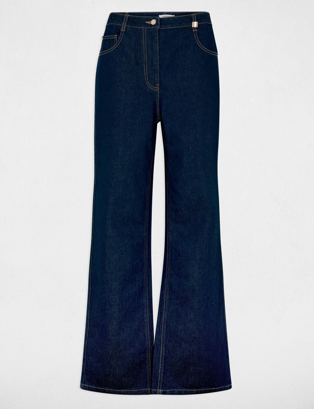 Jean large taille haute denim brut femme