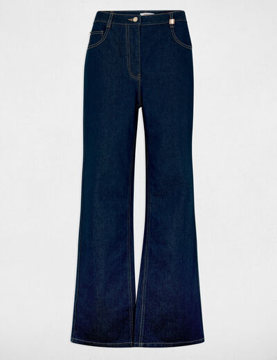 Jean large taille haute denim brut femme