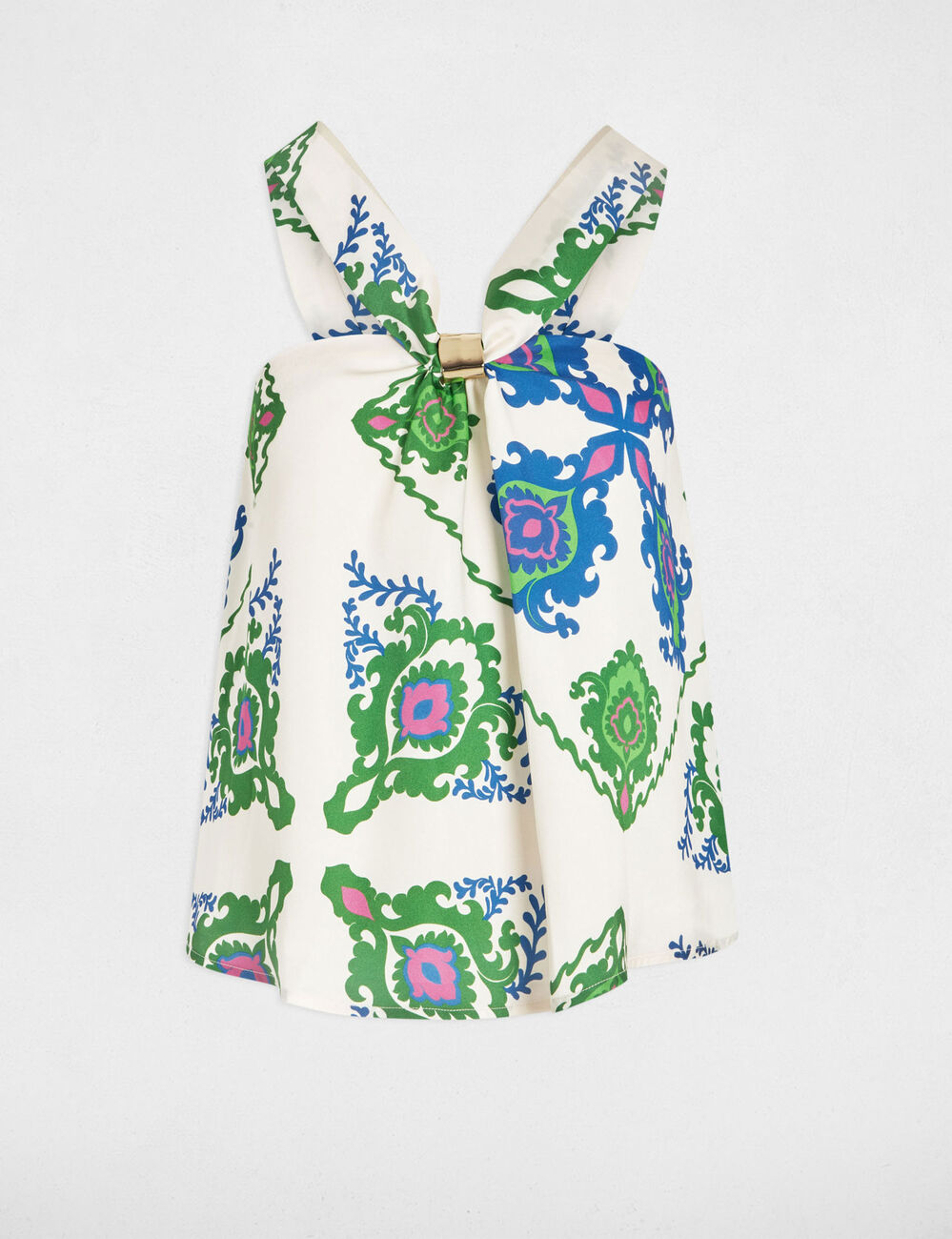 Top sans manches imprimé multicolore femme