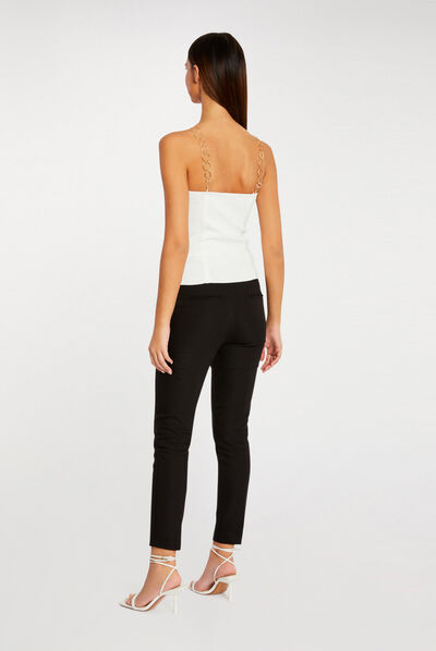 Bustier avec bretelles fantaisie ecru femme