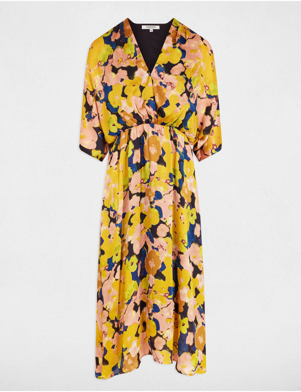 Robe midi droite imprim&eacute;e multicolore femme