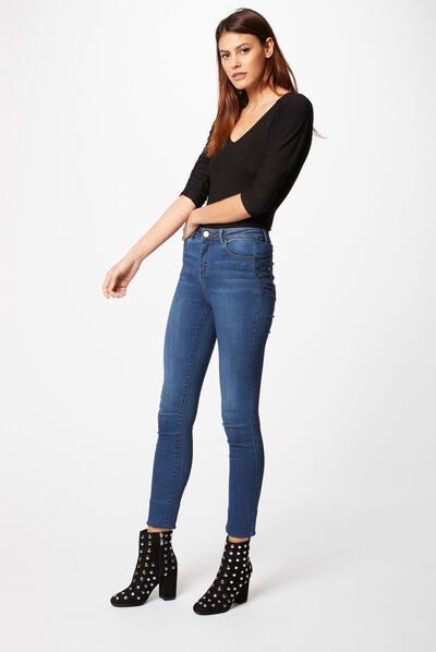 Jean slim effet délavé jean stone femme
