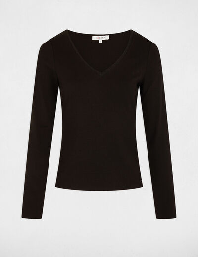 T-shirt manches longues noir femme