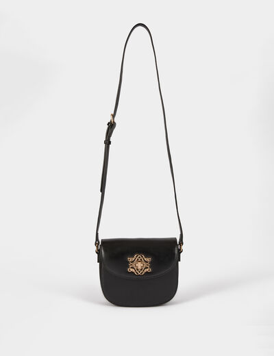 Sac bandouli&egrave;re similicuir noir femme
