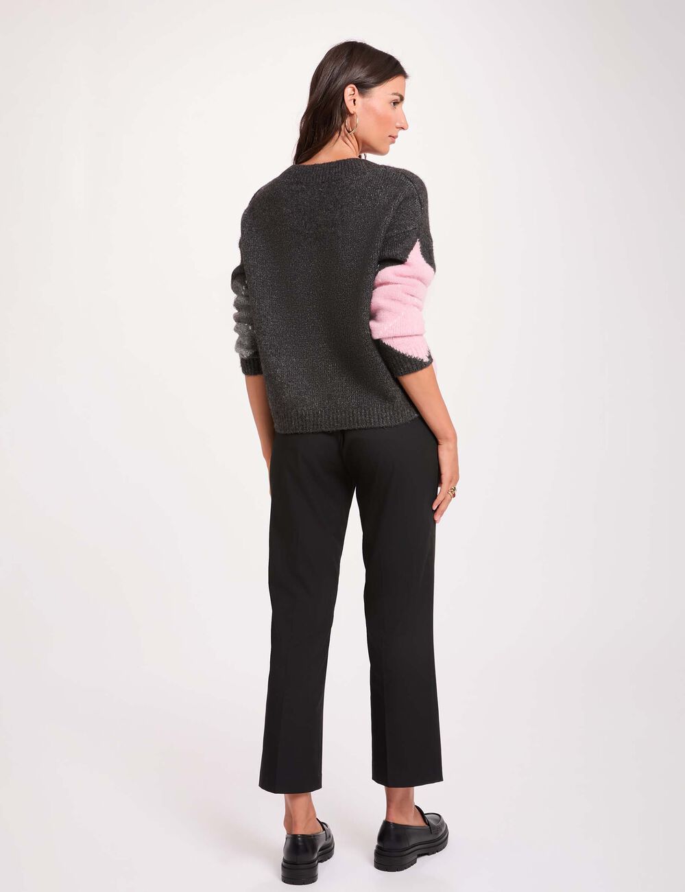 Pantalon cigarette slim noir femme